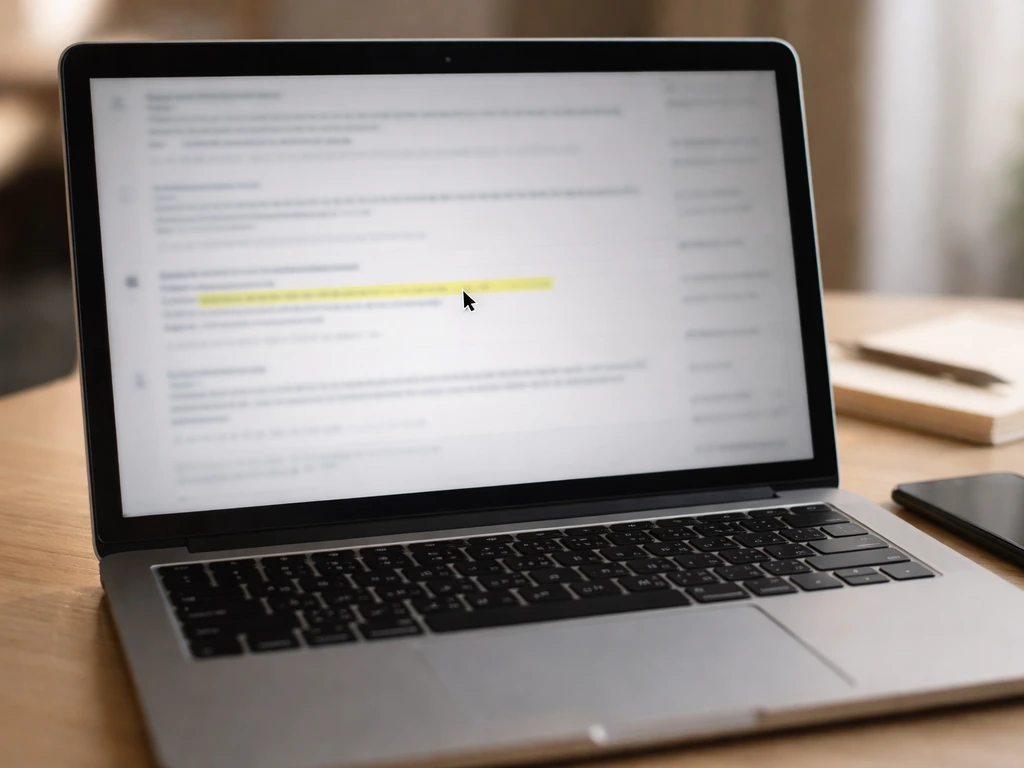 Laptop and phone on a desk with a blurred Reddit-like thread showing one highlighted line to extract a claim.