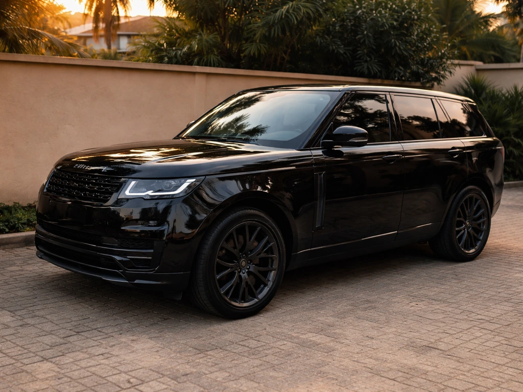 Glossy Range Rover parked in a quiet Lagos driveway, symbolizing a concrete asset datapoint.