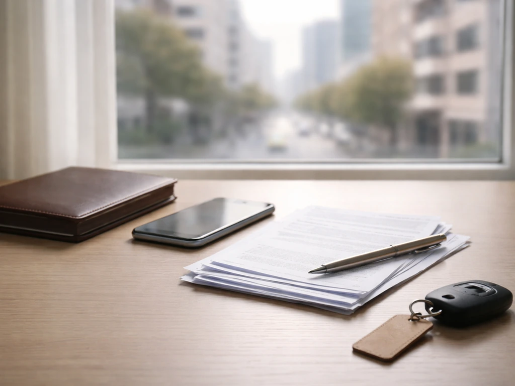 Minimal desk with bank statements and pen symbolizing how wealth estimates are calculated, no readable text.